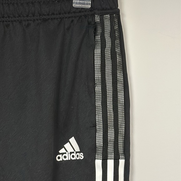 Adidas Aeroready track pants, Adidas name graphic 1 side, stripes on other, S - Picture 2 of 9